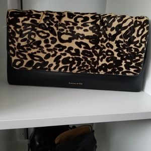 NWT Louise et Cie leopard print clutch
